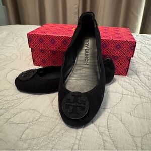 Tory Burch Black Pave Logo Flats